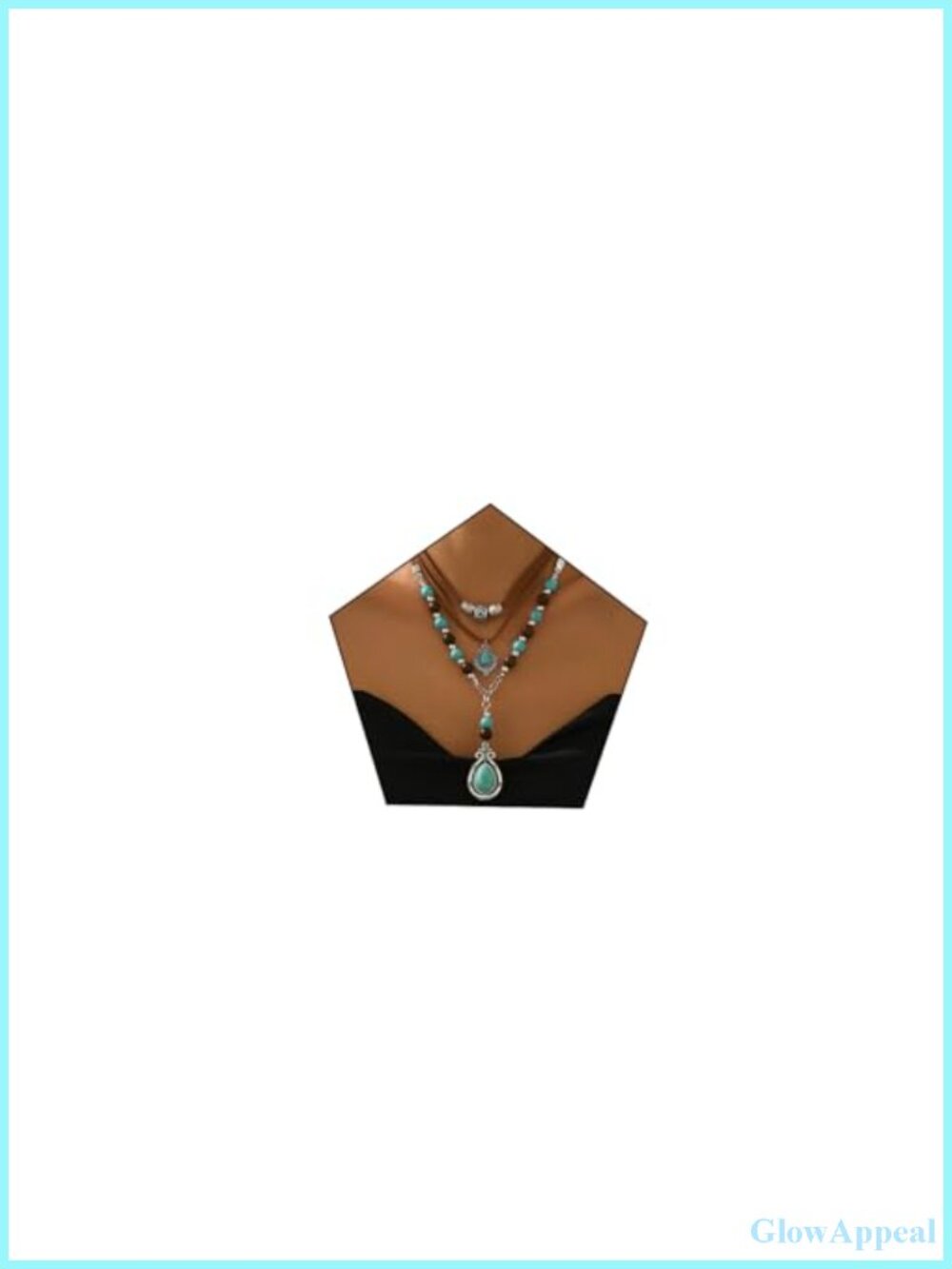 Layered Boho Y Necklace Turquoise Western Cowgirl Style Stackable